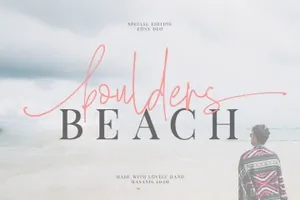 现代优雅的手写女性英文字体 Boulders Beach Font Duo