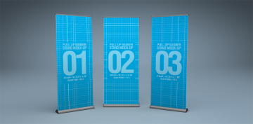 易拉宝X展架模型PSD贴图模板Pull-Up Banner Stand Mock-Up
