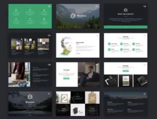 现代商业创意项目时尚主题演讲PPT幻灯片模板Mountain Keynote Presentation