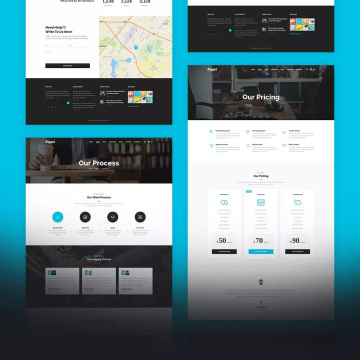 多用途的时尚高端商务商业质感PSD网站设计模板UI KITS