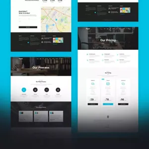 多用途的时尚高端商务商业质感PSD网站设计模板UI KITS