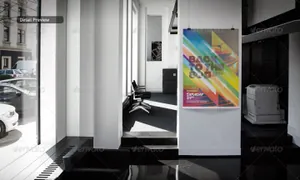 海报效果图模型PSD贴图模板Poster Mock Up