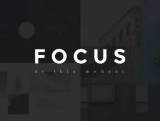 干净时尚现代风格商务主题演讲PPT幻灯片演示文稿Focus Keynote Presentation