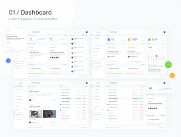 现代简洁商务数据图表分析项目管理UI工具包IOTASK UI