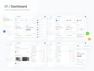 现代简洁商务数据图表分析项目管理UI工具包IOTASK UI