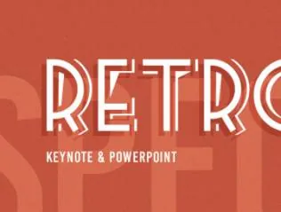 时尚复古风格数据图表主题演讲PPT幻灯片演示文稿Retrospective Presentation