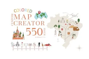 有趣的婚礼旅游夏日旅行地图插画生成器 Map Creator Wedding S