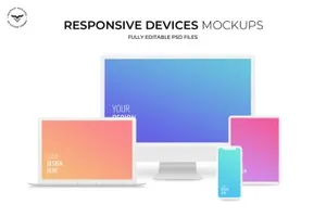 多设备响应式设计效果图预览样机套件 Responsive Devices Mockups