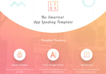 多彩漂亮的登录页面LEDX Landing Template