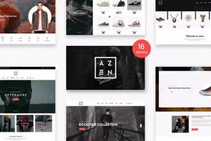 在线网上商城UI套件PSD模板 Azen – Clean ,