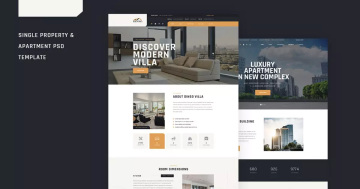 房地产代理公司网站页面PSD模板