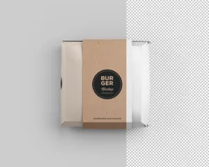 汉堡包装盒设计效果图样机模板 Burger Box Package Mockup