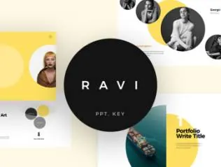 多功能时尚设计现代商务企业公司主题演讲幻灯片演示文稿Ravi Presentation Template