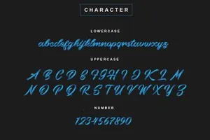 一款新趋势3D阴影手写SVG英文字体 Bluesky OpentypeSVG Font