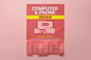 联系方式可撕下广告海报设计张贴效果图样机 Tear-off Ad Flyers Mockup