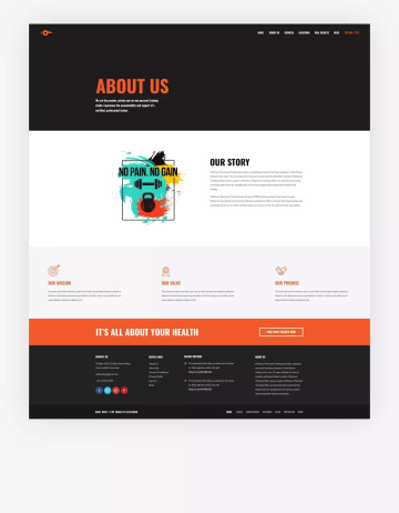 私人健身教练/健身房俱乐部网站登陆页PSD模板