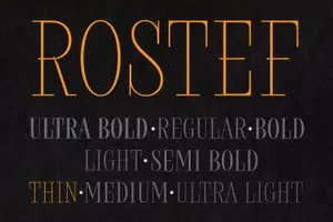 一款优雅的衬线体英文演示字体 Rostef Thin