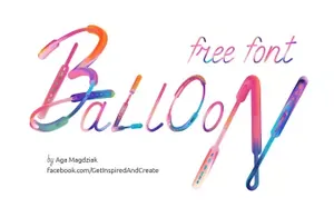 Free Font Balloon气球文字数字符号纹理 设计元素