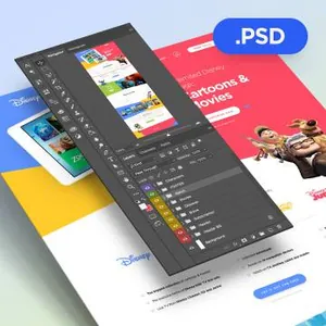 Disney Life One Page PSD迪士尼主题风格psd网页模版 网