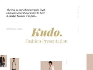 时尚专业清新干净服装设计宣传介绍主题演讲PPT幻灯片模板Kudo Presentation