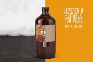 啤酒咖啡牛奶瓶外观设计样机v2 6 Beer Coffee Milk Bottles