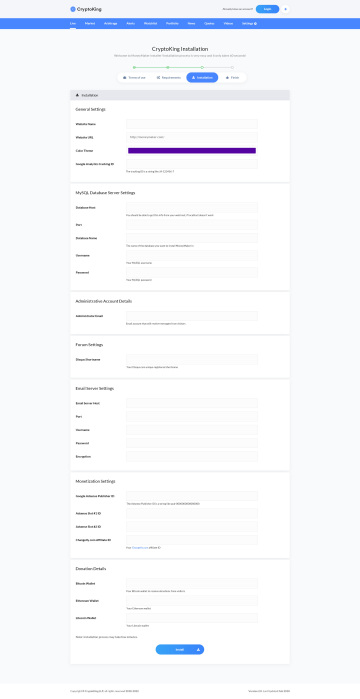 高品质的时尚比特币加密货币PSD网站设计模板
