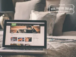 高品质室内MacBook Pro笔记本电脑显示设备贴图PSD样机模型In-house MacBook mockups