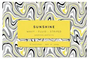 抽象流体艺术大理石纹扭曲几何条纹图案素材 Sunshine Seamless P