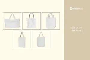 时尚印花购物手提袋设计样机套装