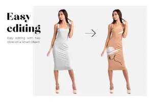 女士优雅直身裙礼服设计样机合集