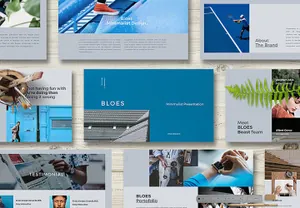 时尚现代极简主义主题演讲PPT幻灯片模板BLOES PowerPoint