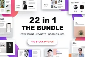 令人敬畏的演示文稿模板多格式素材合集包 The Bundle Presentation + 70 Photos