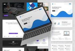 70+设计简约的落地页首页网站模板Web UI工具包 The