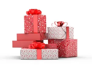 高品质的新年圣诞节礼物礼盒包装设计灯泡素材对象集合