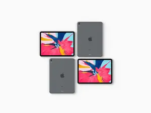 苹果iPad顶视角度样机展示模版 Top View iPad Pro 2018 Mockup Set