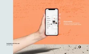 简约清新手持iPhone 11 APP UI样机展示模型