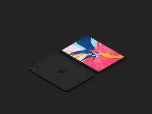 等距视觉ipad贴图展示样机模版 Isometric iPad Pro 2018 Mockup