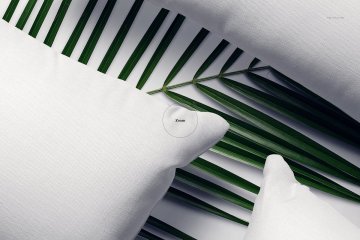 长矩形枕头外观印花图案设计样机模板