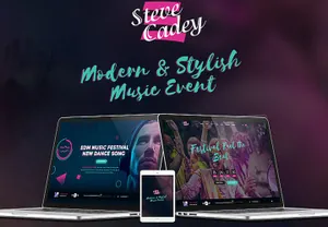现代时尚音乐艺术乐队音乐家创作人作品展示宣传PSDSteve