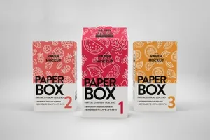 谷物或麦片纸盒包装盒设计样机