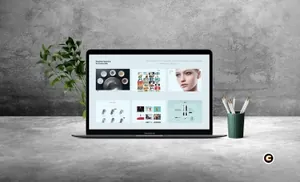 简约风办公场景笔记本电脑屏幕演示样机 Laptop Mockups