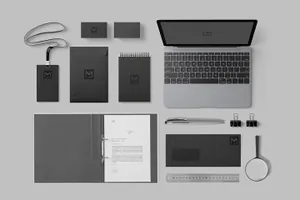 高端品牌办公用品套件品牌Logo效果图预览样机 Stationery