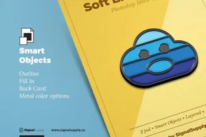 漂亮的金属徽章质感图层样式Soft_Enamel_Pin_Mockup