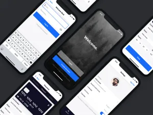 刘海屏iPhone手机等距网格样机模板 Presentation
