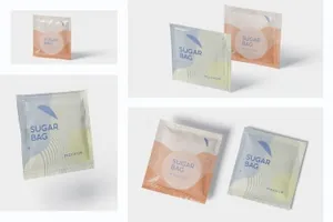 盐袋糖袋包装设计效果图样机 Salt OR Sugar Bag Mockup – Square Shaped