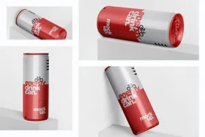 能量饮料易拉罐罐头外观设计样机模板 Energy Drink Can Mock-Up