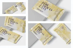 巧克力超薄铝箔纸包装设计效果图样机 Foil Chocolate Packaging Mockup