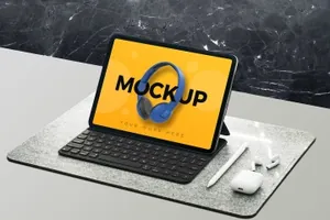 平板电脑屏幕预览设计图样机 Tablet Mockup