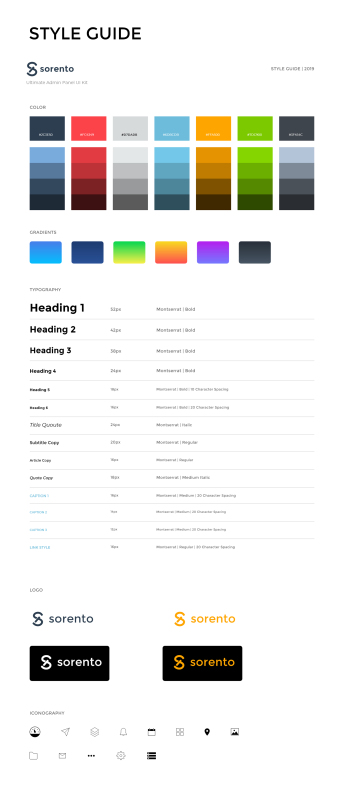 现代干净的网页管理后台界面 Sorento Dashboar