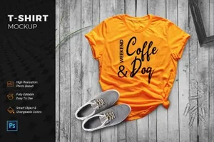 T恤创意摆拍效果图样机模板 TShirt Mockup